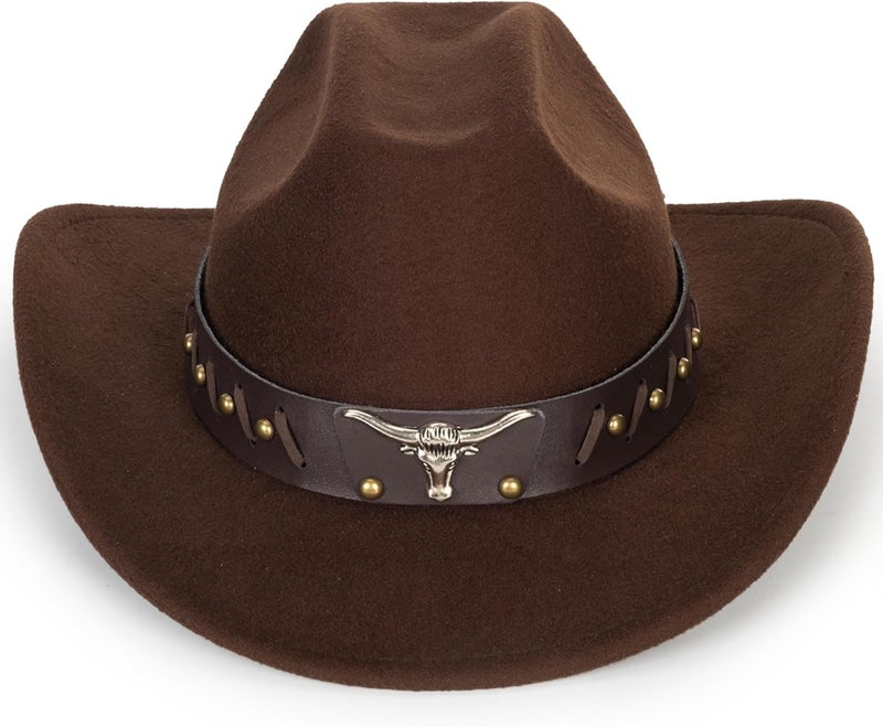 UTOWO Vintage Western Cowboy Hat for Men Outback Cowgirl Hat M/L - Image 4